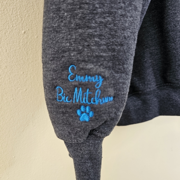 Gildan Heavy Blend Dog Dad Embroidered Gray Fleece Sweatshirt XL - Picture 2 of 15